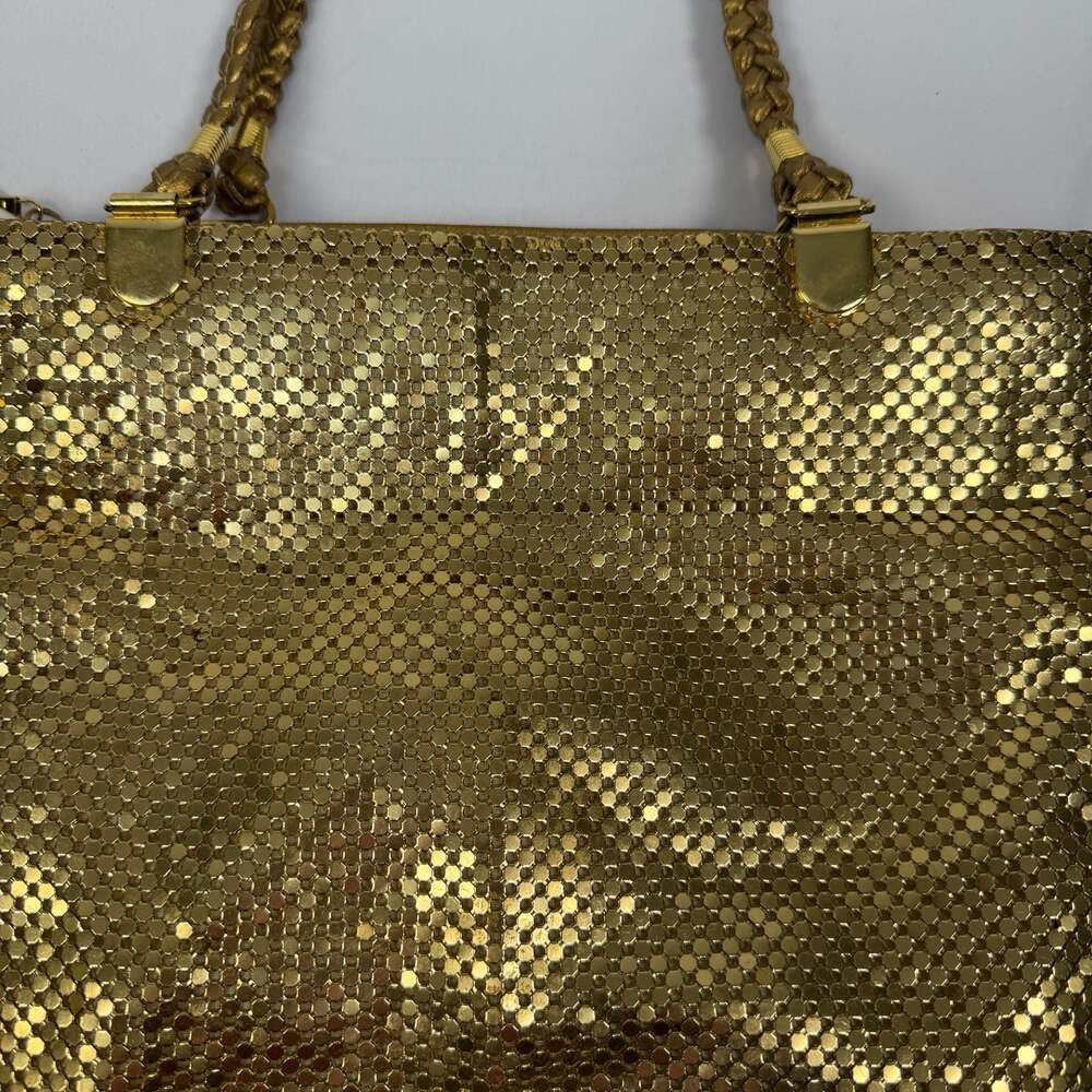 Whiting & Davis Vintage Gold Mesh Braided Strap Shoulder Bag - Picture 2 of 14